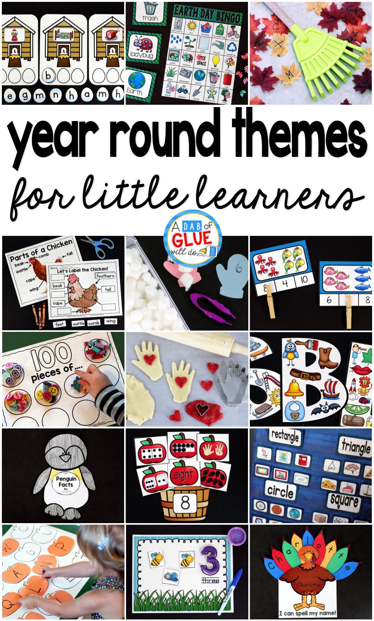 When I was in the classroom I LOVED incorporating themes into my units. My hope is that eventually this page will showcase printables, activities, and teaching ideas for themes throughout the emtire school year. I hope that you can find some inspiration for you to use at home or in the classroom. Everything will be geared towards preschool to the first grade age range. I hope that you enjoy!