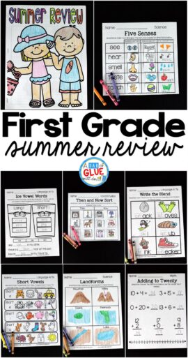 The perfect NO PREP First Grade Summer Review to help your students with hands-on learning over summer break! Give your students going into Second Grade fun review printables to help prevent the summer slide and set them up for Second Grade success. This review is packed full of engaging homework review activities that will bring a smile to their sweet faces as they work on math, language arts, social studies, and science! Parents will enjoy the student's focus on summer homework and Second Grade teachers will LOVE their new students ready for Second Grade work.