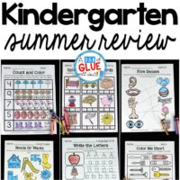 The perfect NO PREP Kindergarten Summer Review to help your kindergarten students with hands-on learning over summer break! Give your students going into First Grade fun review printables to help prevent the summer slide and set them up for First Grade success.  This review is packed full of engaging homework review activities that will bring a smile to their sweet faces as they work on math, language arts, social studies, and science! Parents will enjoy the student's focus on summer homework and First Grade teachers will LOVE their new students ready for First Grade work.