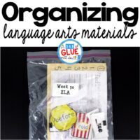 This is what I found to work best for me to organize language arts materials and I hope that you can take something from it to help you better organize your materials.
