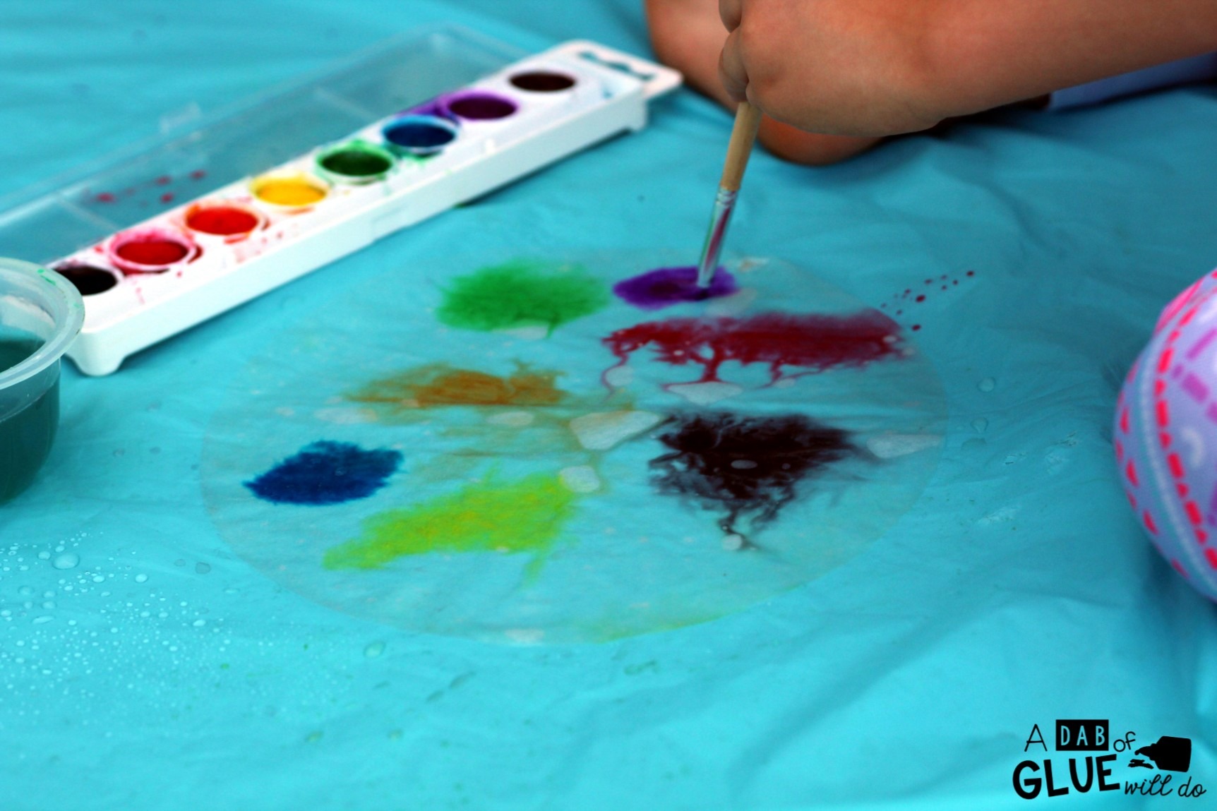Coffee Filter Color Painting is a great way to practice colors in a fun and hands-on way. 