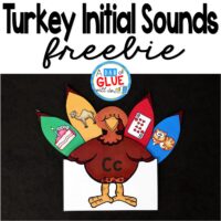Turkey Initial Sounds is the perfect Thanksgiving literacy center to have students practice beginning sounds. This free printable is perfect for preschool and kindergarten students.