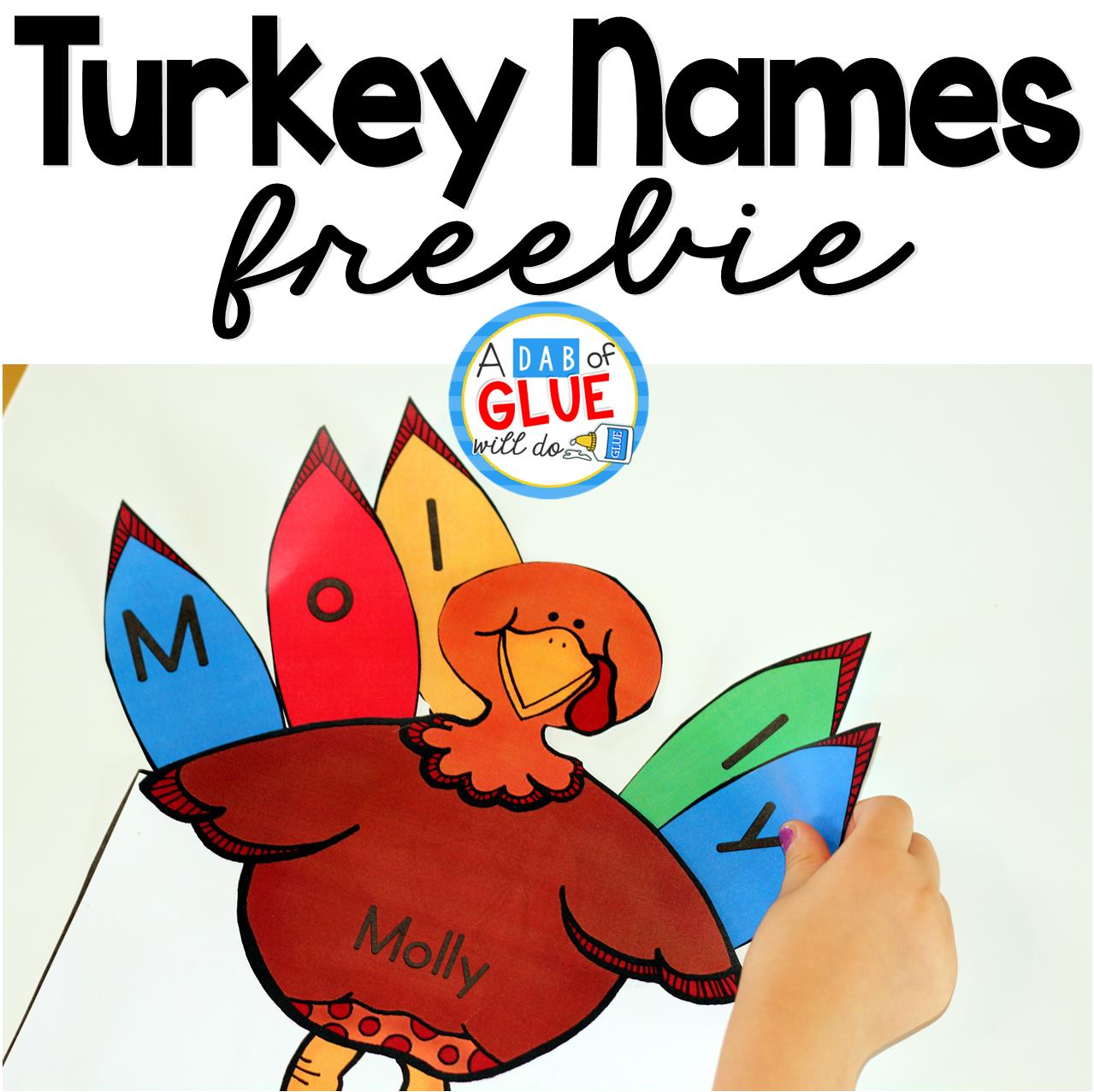 Turkey Names is the perfect fall activity to have preschool and kindergarten students practicing spelling their name. This Thanksgiving printable is editable and free. 