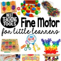 Here are our favorite fine motor toys and tools for teaching little learners.  These are perfect for toddlers, preschool, kindergarten, and first grade students.