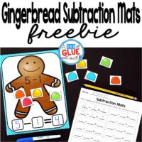Gingerbread Subtraction Mats are the perfect addition to your math centers this Christmas holiday season. This free printable is perfect for kindergarten, first grade, and second grade students.