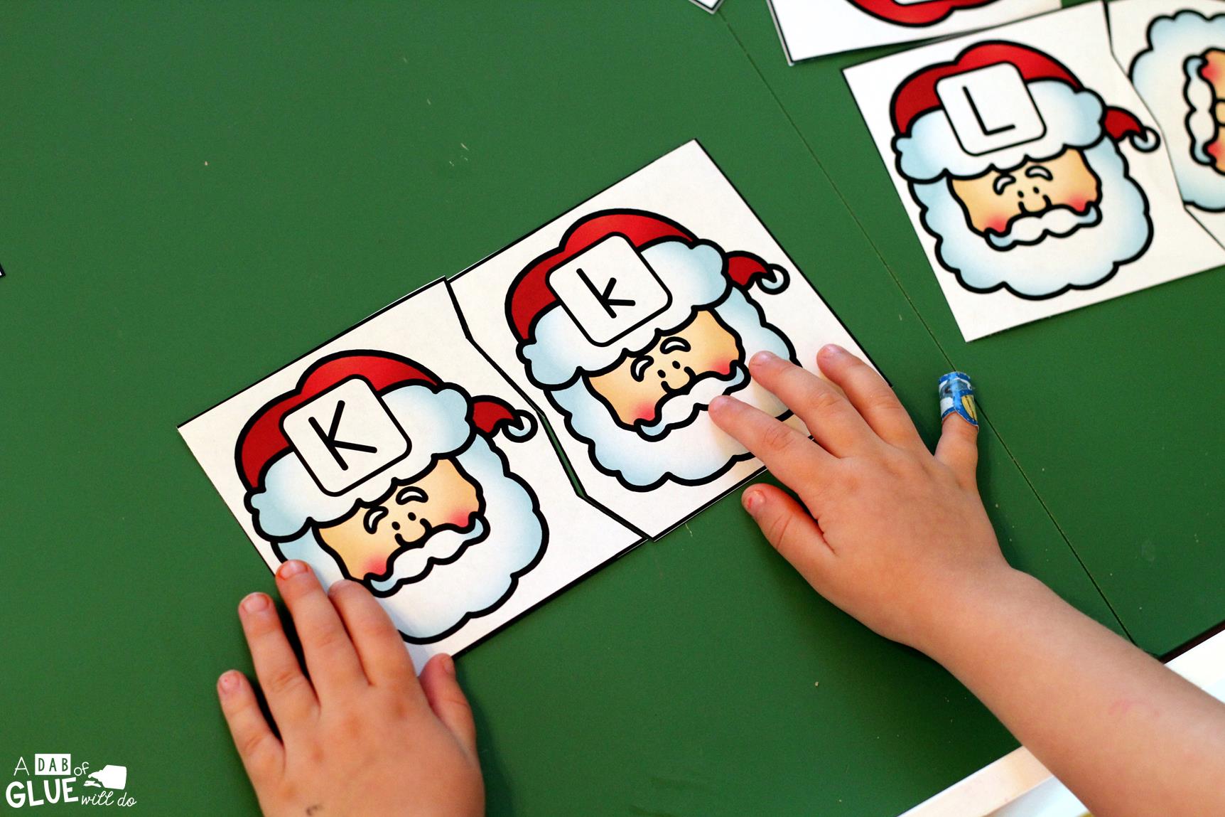 Santa Letter Puzzles is the perfect hands-on addition to literacy centers this Christmas and holiday season. This free printable is perfect for preschool and kindergarten students. 