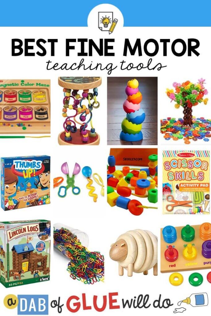 A collection of fine motor teaching tools