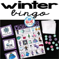 Play Bingo with your elementary age students for a fun winter themed game! Perfect for large groups in your classroom or small review groups. Add this to your winter lesson plans or winter class party with 30 unique winter Bingo boards!  Teaching cards are also included in this fun game for young children! Black and white options available to save your color ink.