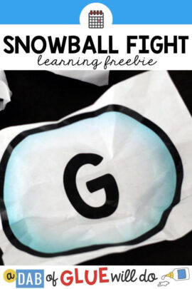 An editable snowball game to practice skills like letters, numbers, or sight words.