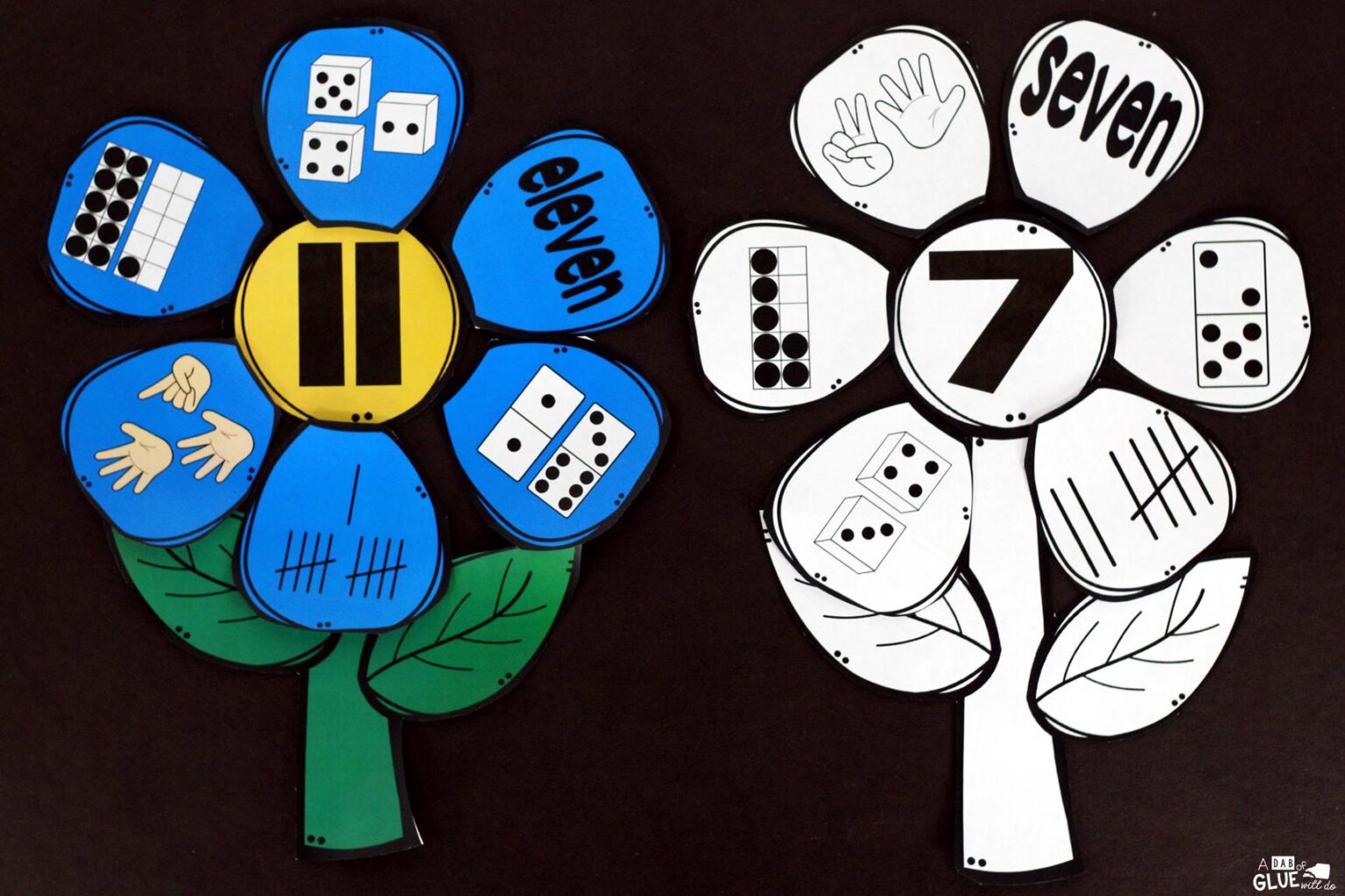 Flowers Initial Sound and Number Match-Ups