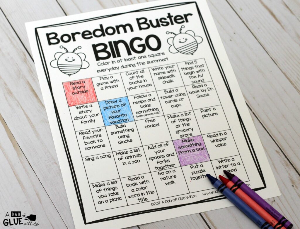 This Boredom Buster Bingo Game a fun and creative way to prevent your children from getting bored on those long, summer days.