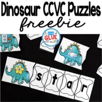 Dinosaur CCVC Puzzles is the perfect addition to your literacy centers anytime of the school year. This free printable is ideal for kindergarten and first grade students. 