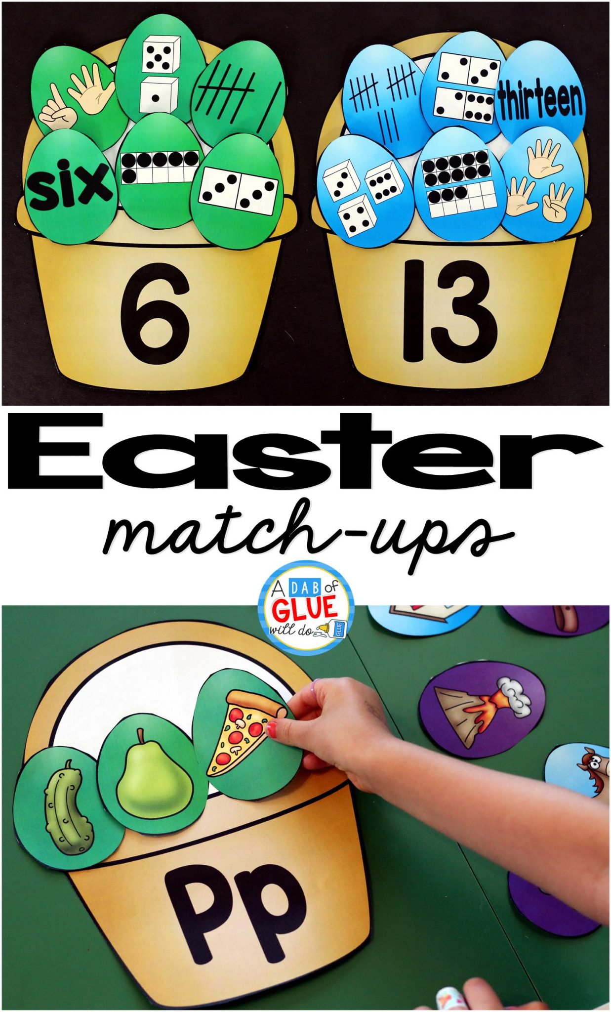 Easter Initial Sound and Number Match-Ups
