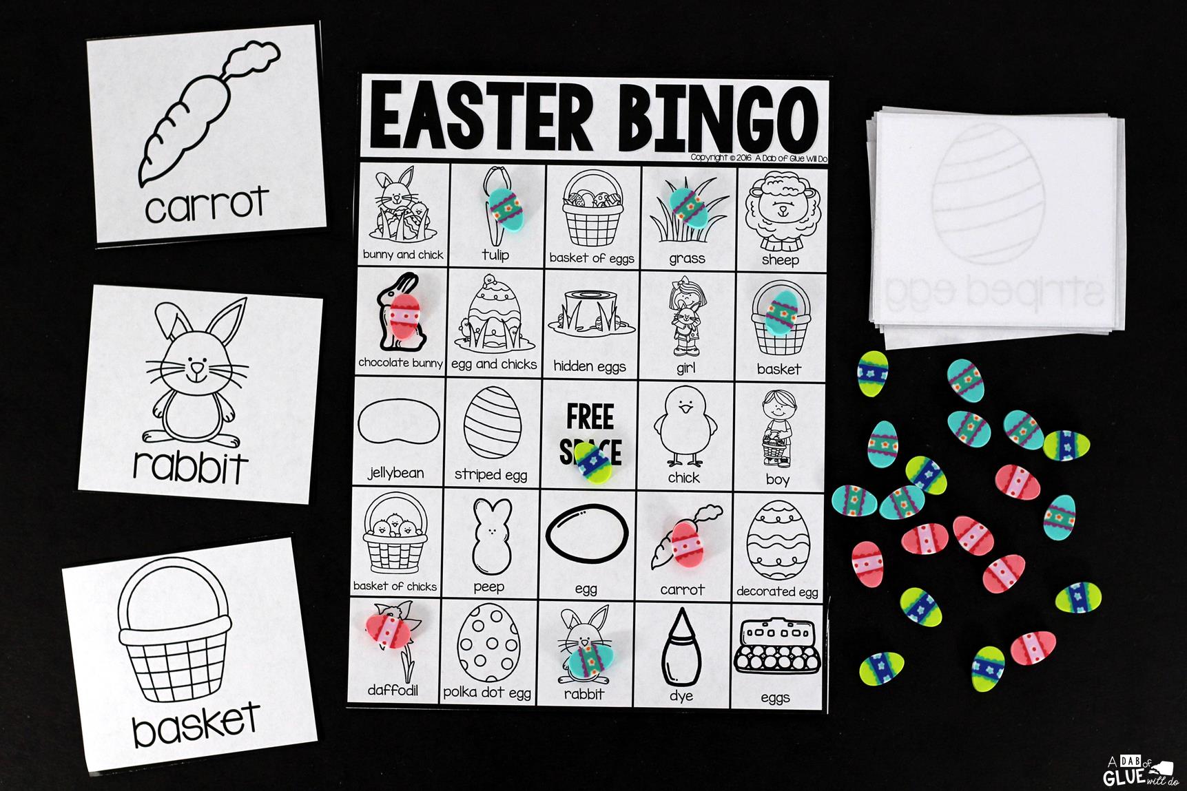 Play Bingo with your elementary age students with these fun Bingo Sheets for Easter! Perfect for large groups in your classroom or small review groups. Add this to your Easter party with 30 unique themed Bingo boards with your students! Teaching cards are also included in this fun game for young children! Black and white options available to save your color ink.