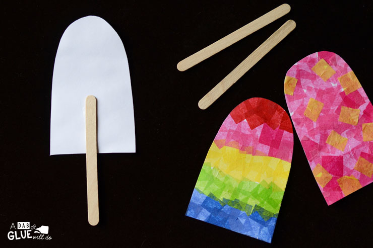 One of the first things my kids think about as soon as the weather warms up is popsicles! So we just couldn't help but make this fun, colorful popsicles fine motor craft. 