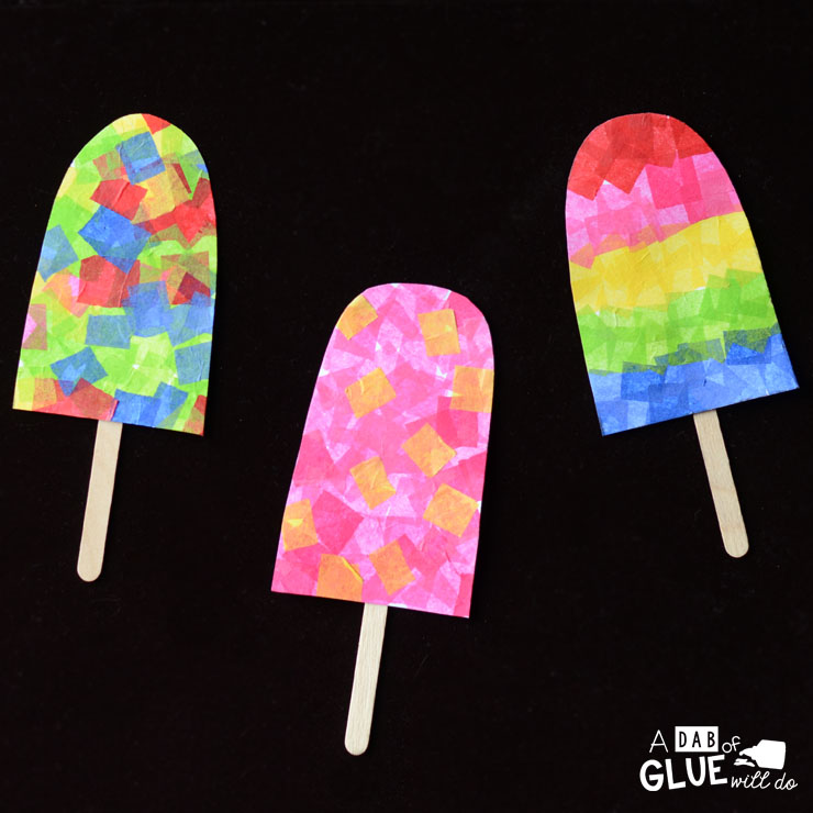 One of the first things my kids think about as soon as the weather warms up is popsicles! So we just couldn't help but make this fun, colorful popsicles fine motor craft. 