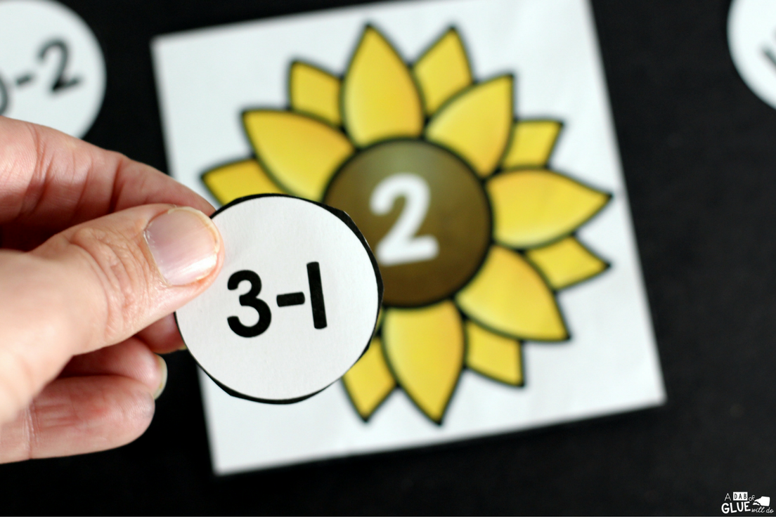 Sunflower Addition and Subtraction Printable -
