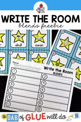 A write the room activity to practice blends