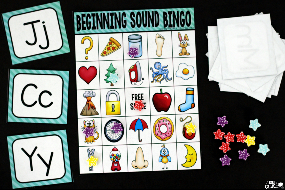 lay Bingo with your elementary age students for a fun alphabet themed game! Perfect for large groups in your classroom or small review groups. Teaching cards are also included in this fun game for young children! Black and white options available to save your color ink.