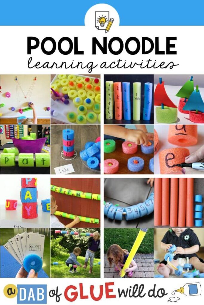 A collection of learning activities to do with pool noodles