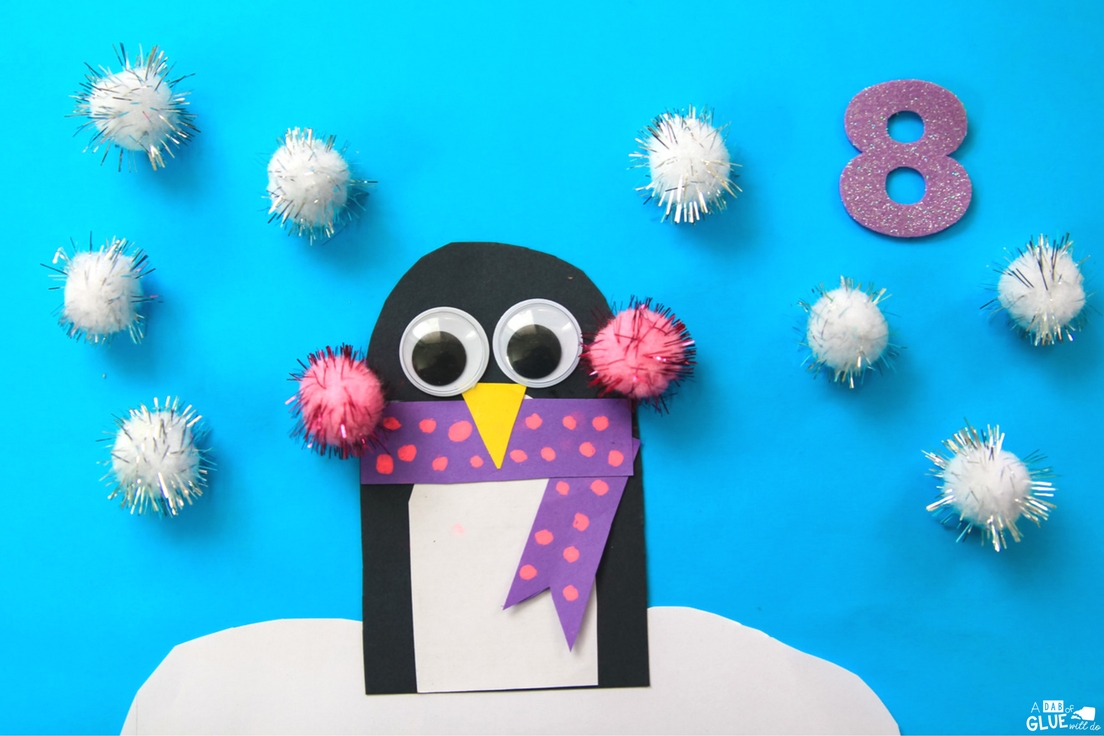 Practicing number recognition and counting skills with preschoolers are fun with penguin number counting craft and activity!
