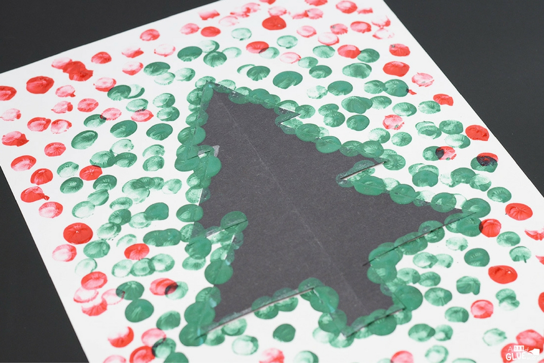 Christmas Tree Thumbprint Art Craft - A Dab of Glue Will Do