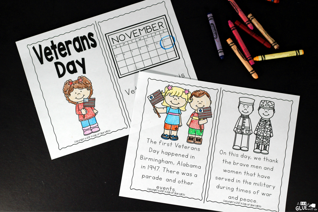 This Veterans Day Emergent Reader will be the perfect addition to your lesson plans. This is perfect for pre-k, kindergarten, and first grade students. 