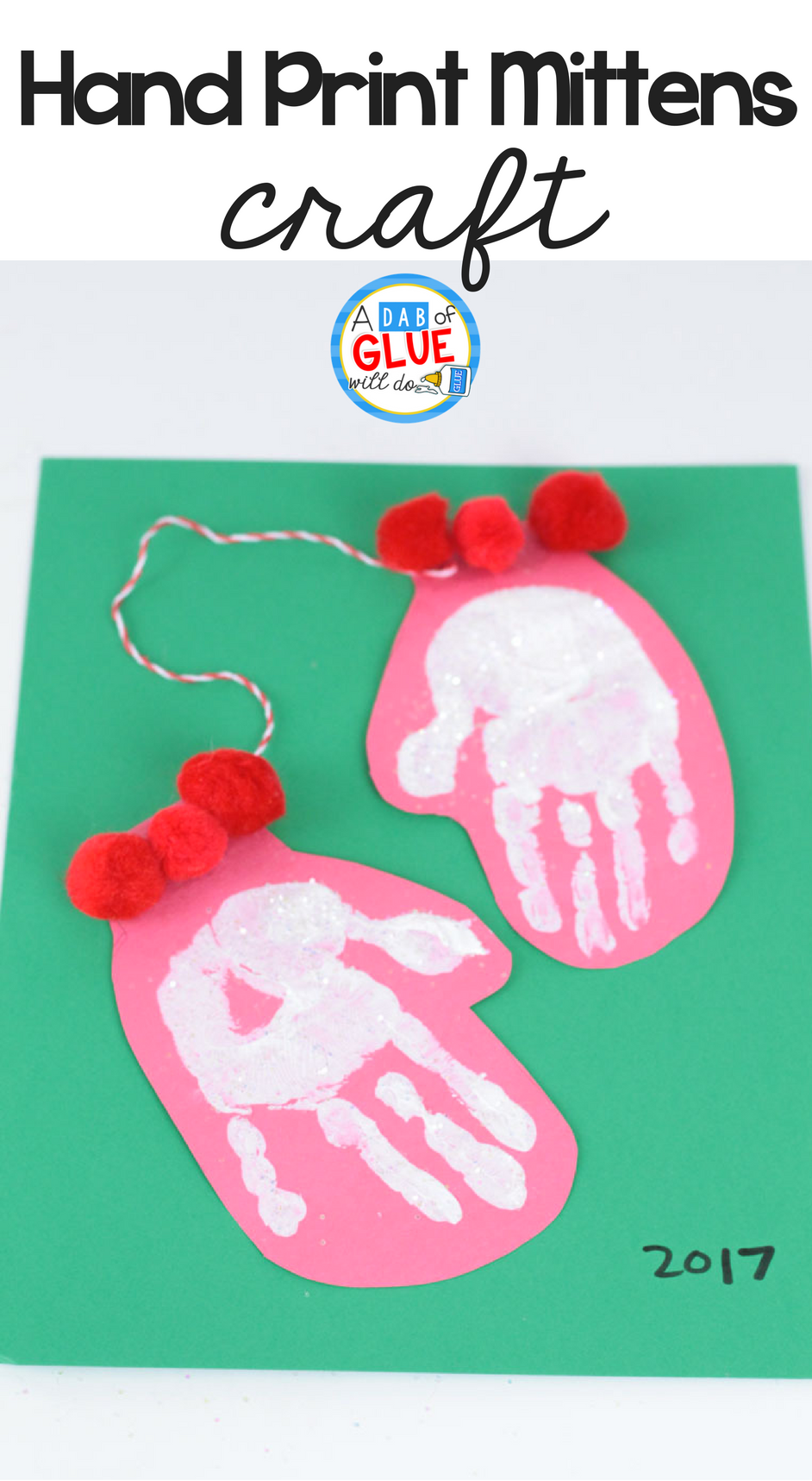 This hand print mitten craft is a variation on the common hand print crafts done during the Christmas season to preserve the appearance of a child's hand.