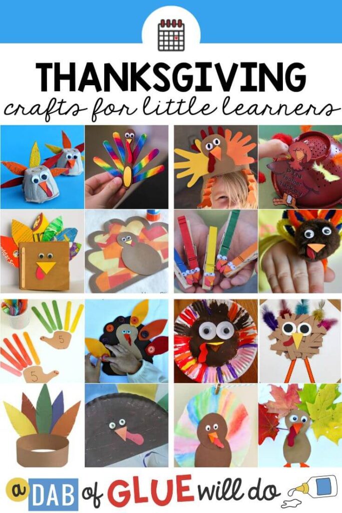 A collection of thanksgiving crafts for kids