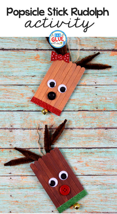 Popsicle Stick Rudolph is a great Christmas craft for students this winter! Add in fine motor for students and this winter craft is a holiday activity must!