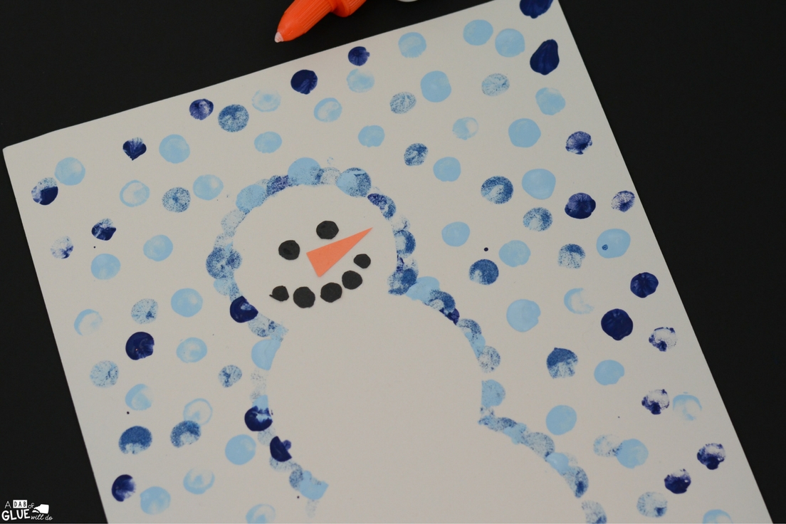 Create this Snowman Thumbprint Art in your kindergarten classroom as your next winter craft! It's a great fine motor snowman craft idea for kids.