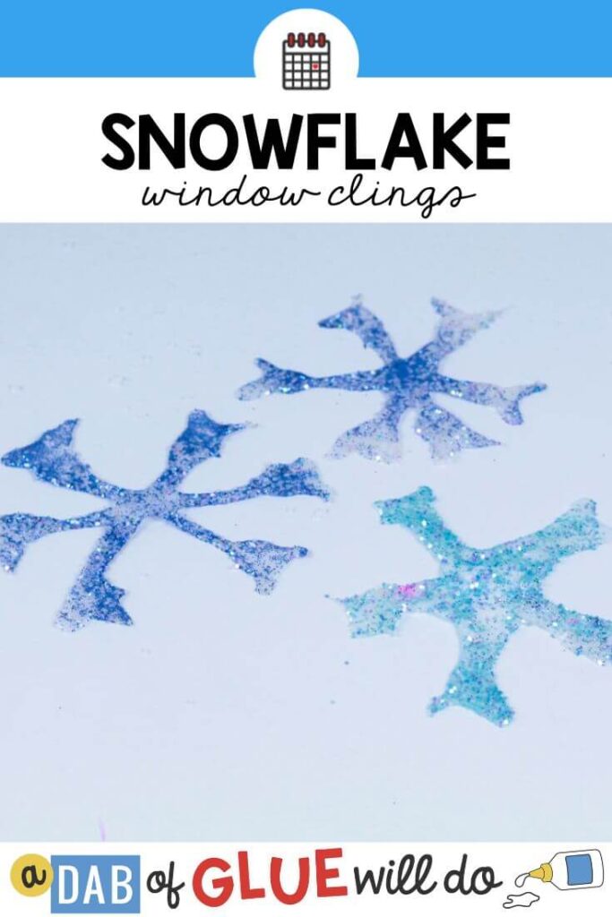 A craft project making snowflake window clings