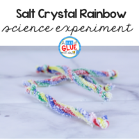 This Salt Crystal Rainbow Science for Kids is perfect for your spring STEM lesson or your color science lesson for kids. It's a simple science idea too! #STEM #science #rainbow