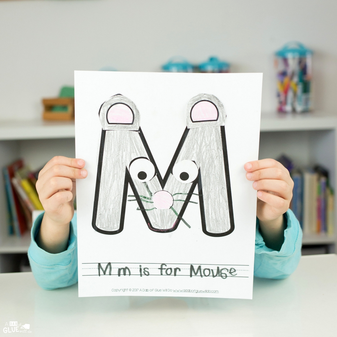 Animal Alphabet M is for Mouse Craft for your next letter of the week craft! Perfect of animal alphabet learning in your kindergarten classroom!