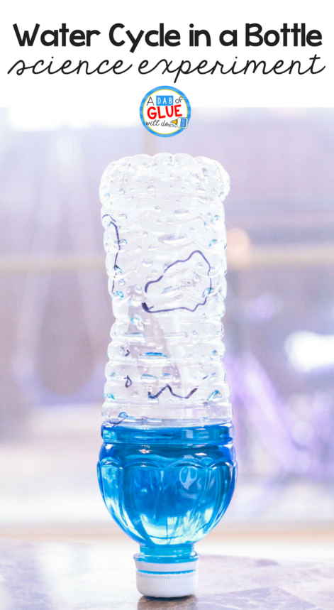 Kids love hands-on science! Try this water cycle in a bottle science experiment in your science center for early learners!