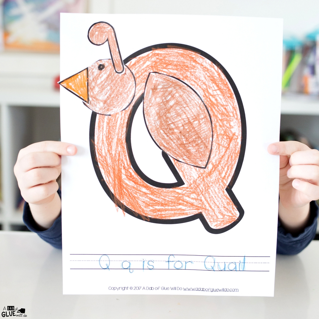 Animal Alphabet Q is for Quail Craft -