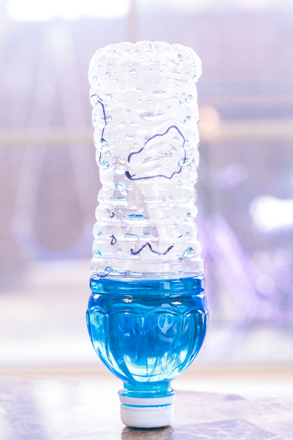 Kids love hands-on science! Try this water cycle in a bottle science experiment in your science center for early learners!