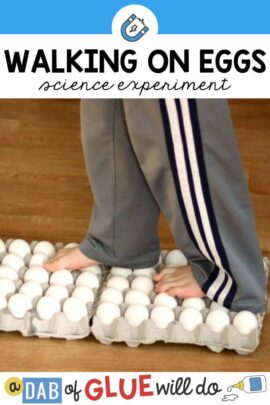 a child walking on eggs in egg cartons doing this experiment