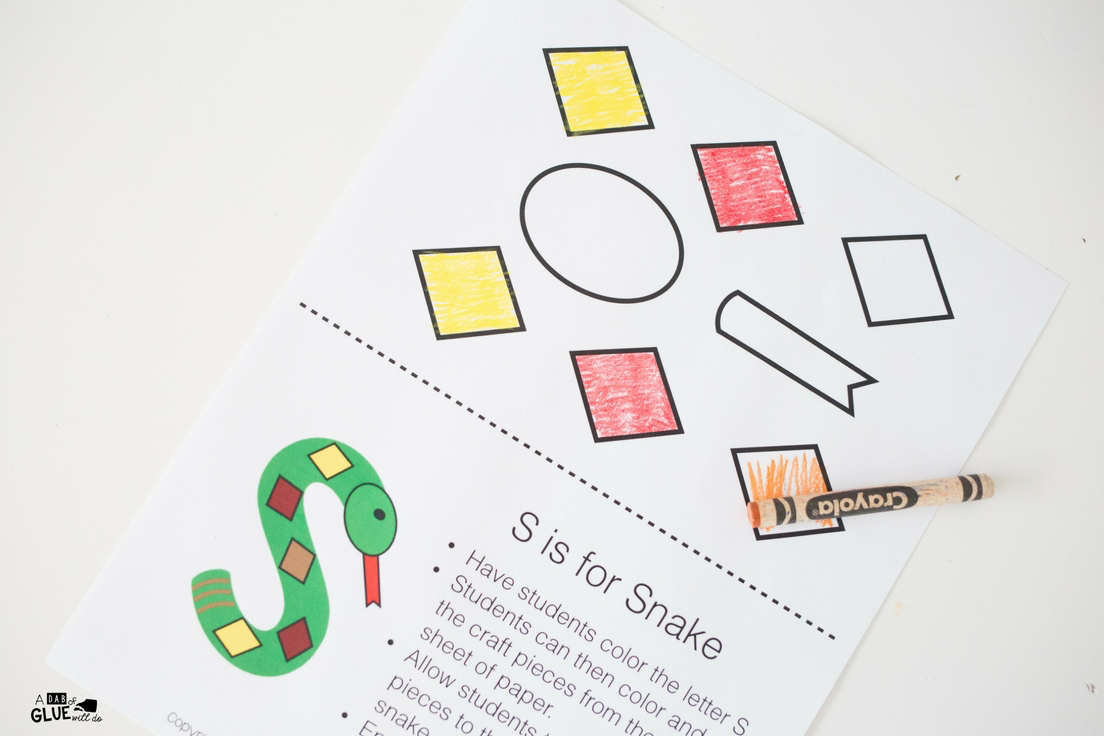 Toddlers and preschoolers love Animal Alphabet crafts! Teach the letter S is for Snake.