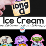 Are you working on middle sounds or vowels in your classroom? Your students are going to LOVE this Ice Cream Middle Sound Match Ups!