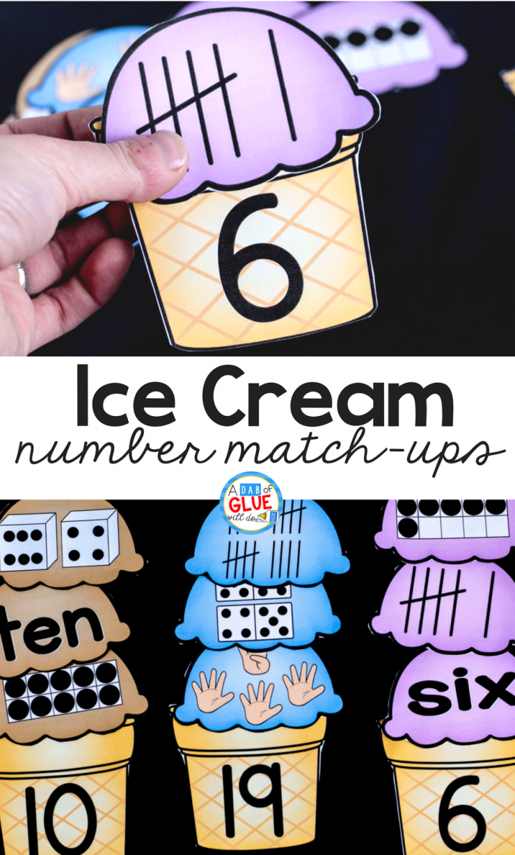 Your early learners are going to LOVE this Ice Cream Number Match Ups! The perfect addition to your PreK, Kindergarten, or First Grade classroom.
