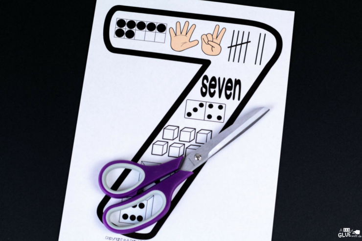 Editable number poster and scissors