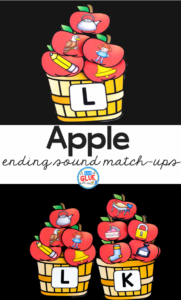 Your students are going to LOVE learning about ending sounds with this apple ending sound match up! Perfect for your early literacy center!