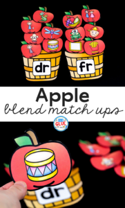 This Apple Blends Match-Up helps students pull together individual sounds or syllables within words in an enjoyable hands-on way