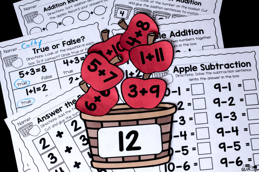 This Apple Editable Addition and Subtraction Activity will make reviewing math facts fun! Students will love playing this addition and subtraction game this fall!