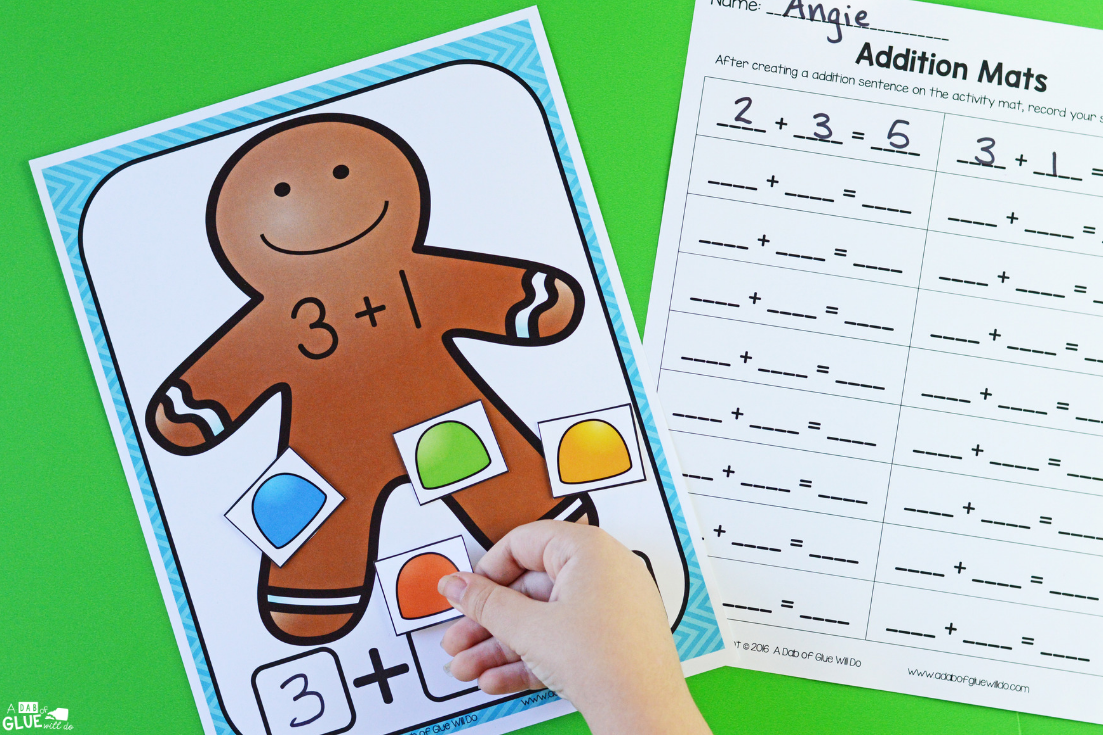 Gingerbread Addition Mats help students learn to add with a fun seasonal theme so they are more prepared to understand the concepts behind math problems.