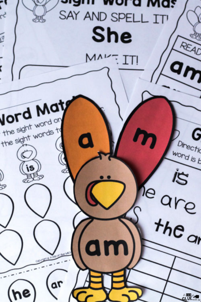 Students will have a gobble of a good time learning their sight words with this hands-on Turkey Editable Sight Word Activity! 