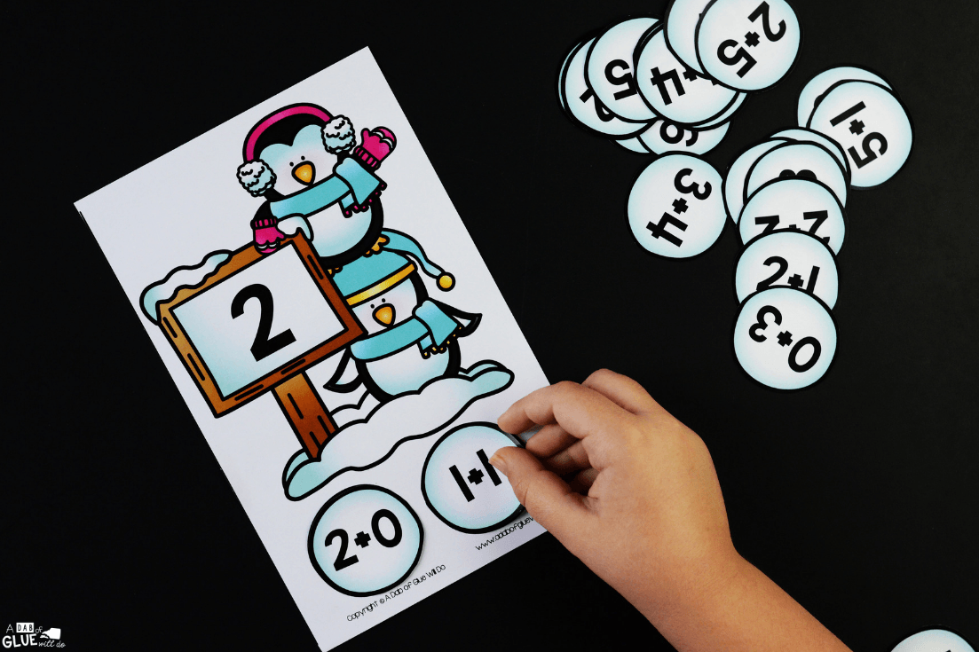 These Snowball Addition Mats are a great way to help our preschool and kindergarten students learn and review their addition facts in an exciting way!
