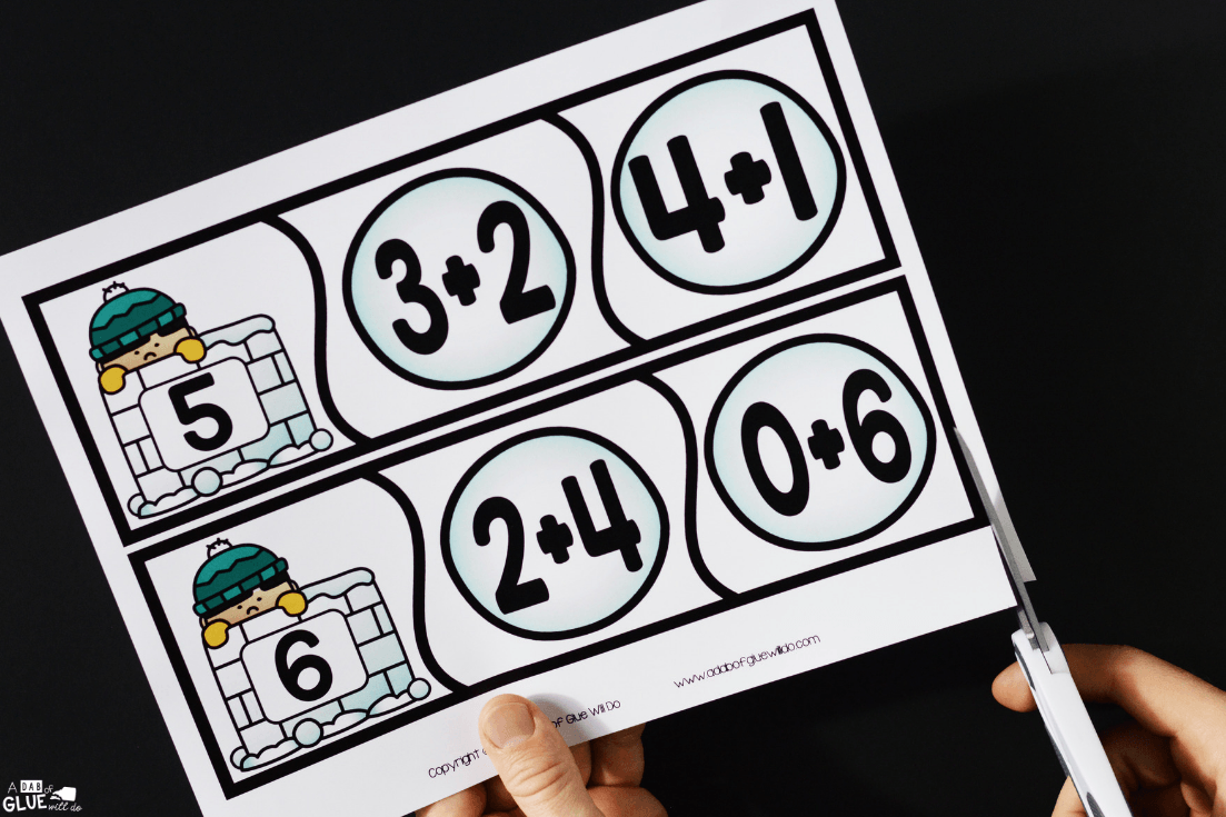 This Snowball Addition Puzzles activity helps students learn to count and add manipulatives as they start to understand the concepts behind math problems.