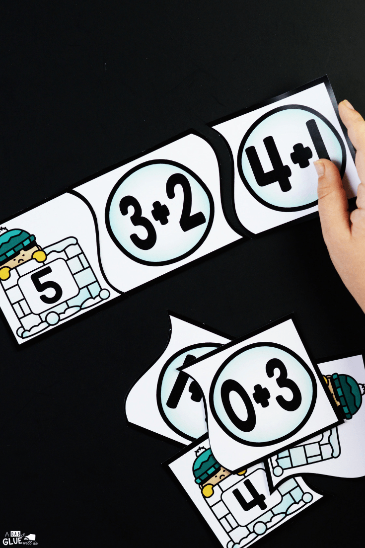 This Snowball Addition Puzzles activity helps students learn to count and add manipulatives as they start to understand the concepts behind math problems.
